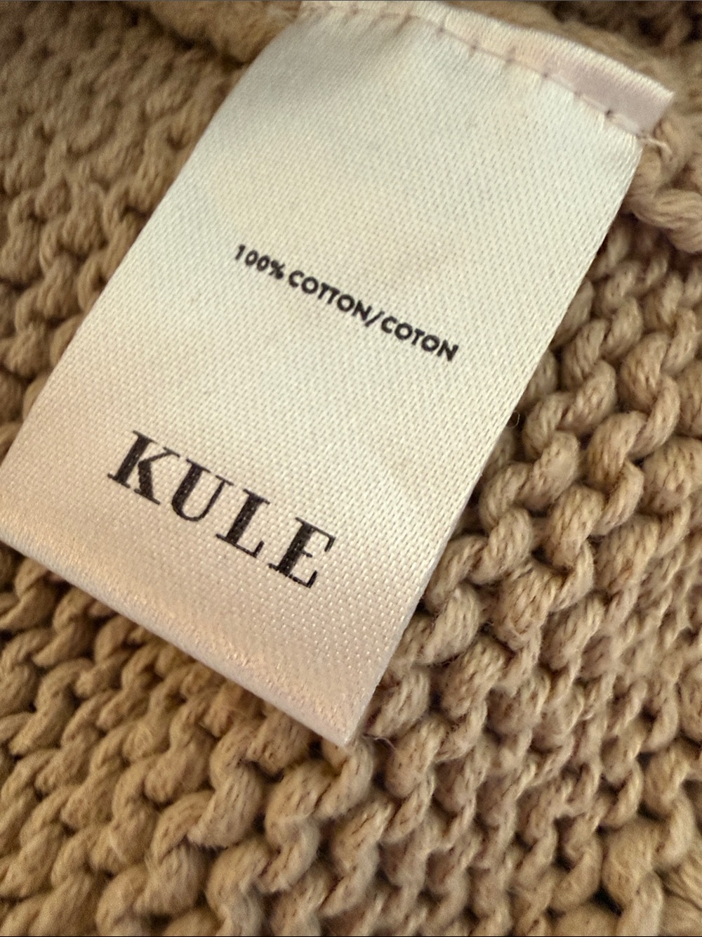 KULE Women's Tan Ribbed Crewneck Pullover Sweater - Picture 6 of 7